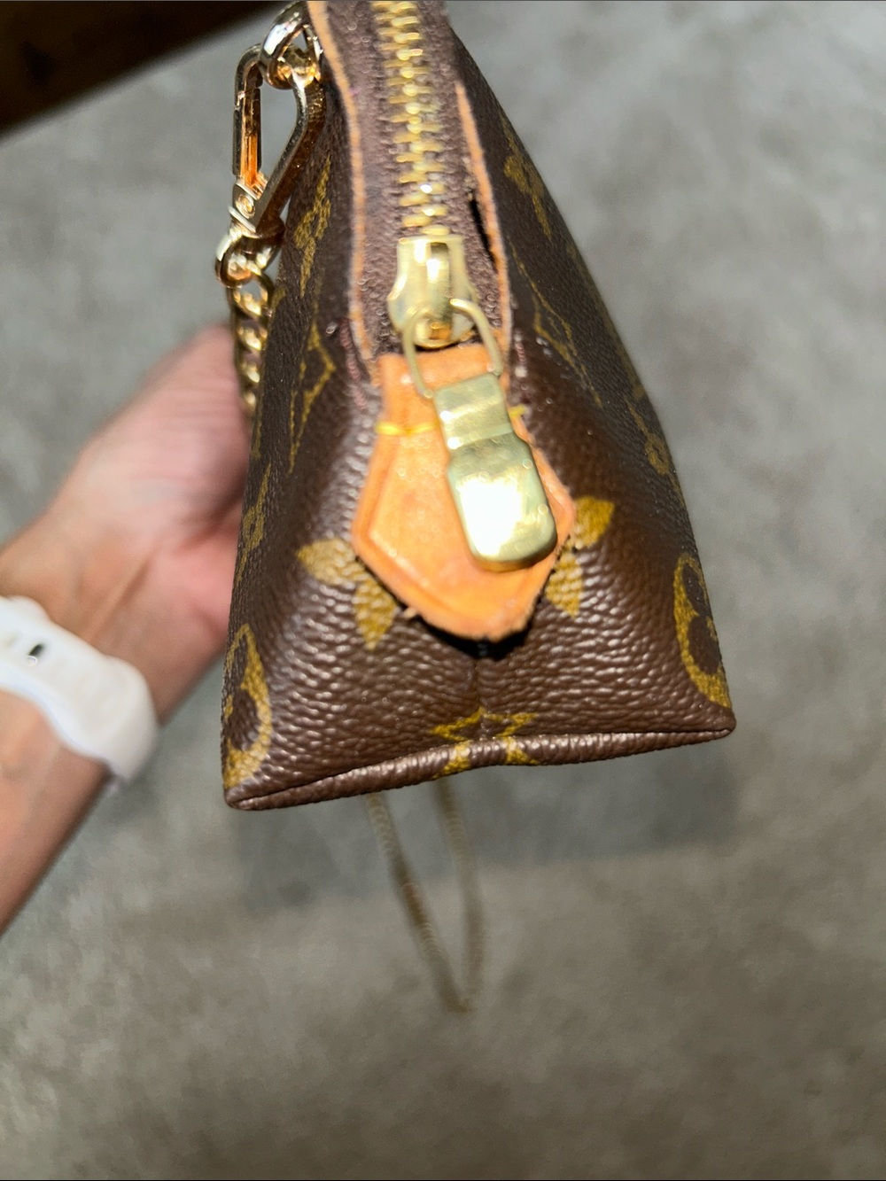 Louis Vuitton Monogram Mini Pochette with Pearl Flower Charm - Picture 14 of 16